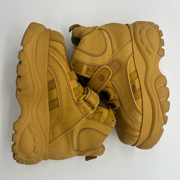 Buffalo London 1348-14 2.0 Yellow Nubuck Women’s Sz 41 US 10.5 Platform Boots - Picture 11 of 15